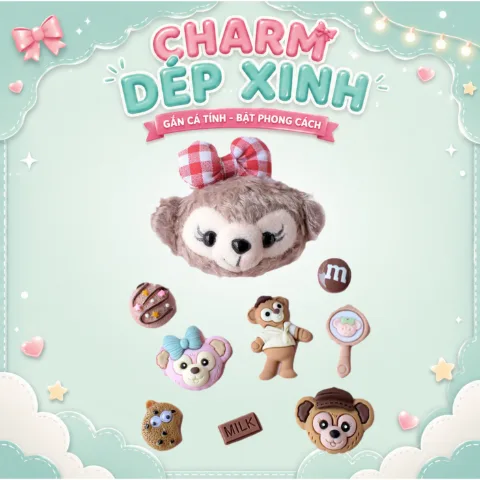 Set charm gấu nâu dễ thương